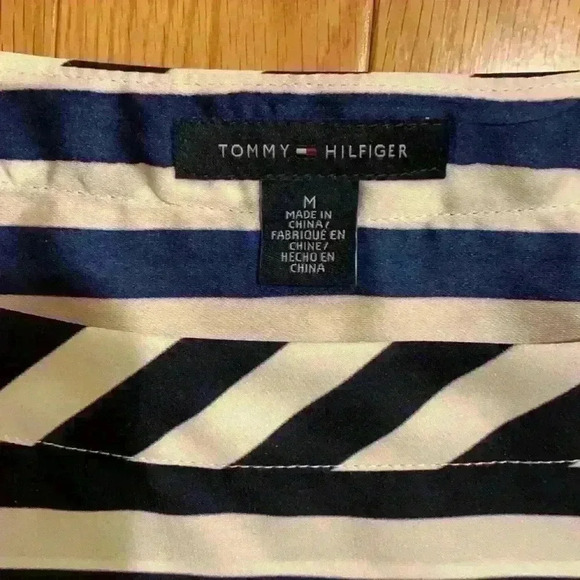 Timmy Hilfiger Navy and White Striped Short Sleeve Blouse - Picture 3 of 4